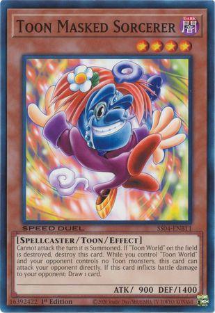 1st Edition, Common, Dark, Speed Duel: Match of the Millennium, Spellcaster, Toon/Effect Monster Toon Masked Sorcerer [SS04-ENB11] Common - Trading Card World