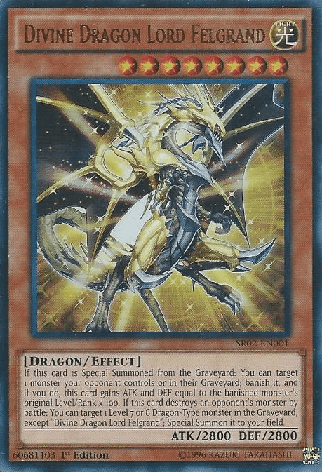 1st Edition, Dragon, Effect Monster, Light, Structure Deck: Rise of the True Dragons, Ultra Rare Divine Dragon Lord Felgrand [SR02-EN001] Ultra Rare - Trading Card World