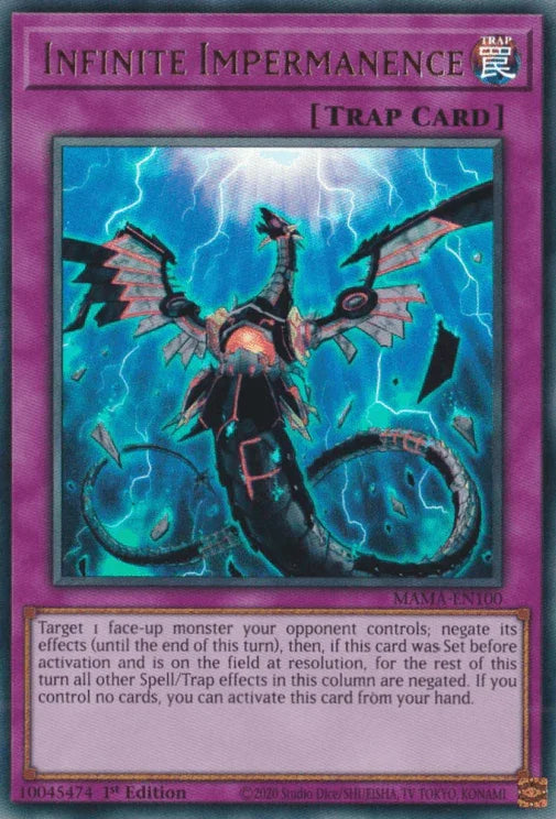 1st Edition, Magnificent Mavens, Normal Trap, Trap, Ultra Rare Infinite Impermanence [MAMA-EN100] Ultra Rare - Trading Card World