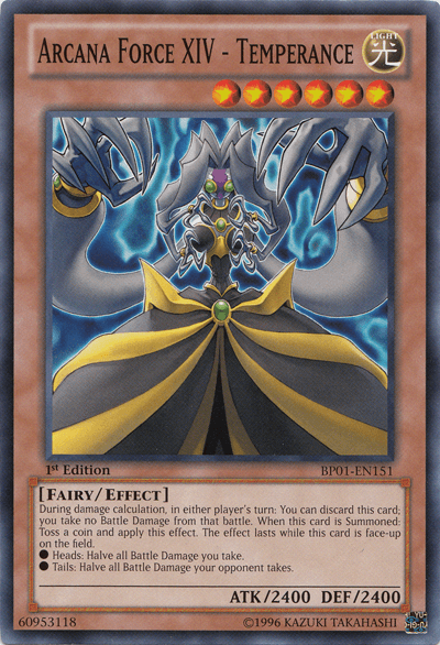1st Edition, Battle Pack: Epic Dawn, Common, Effect Monster, Fairy, Light, Unlimited Arcana Force XIV - Temperance [BP01-EN151] Common - Trading Card World