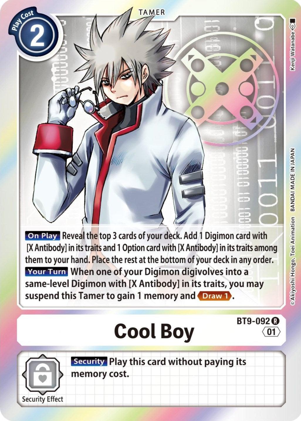 BT9-092, Rare, Tamer, White, X Record Cool Boy [BT9-092] [X Record] - Trading Card World