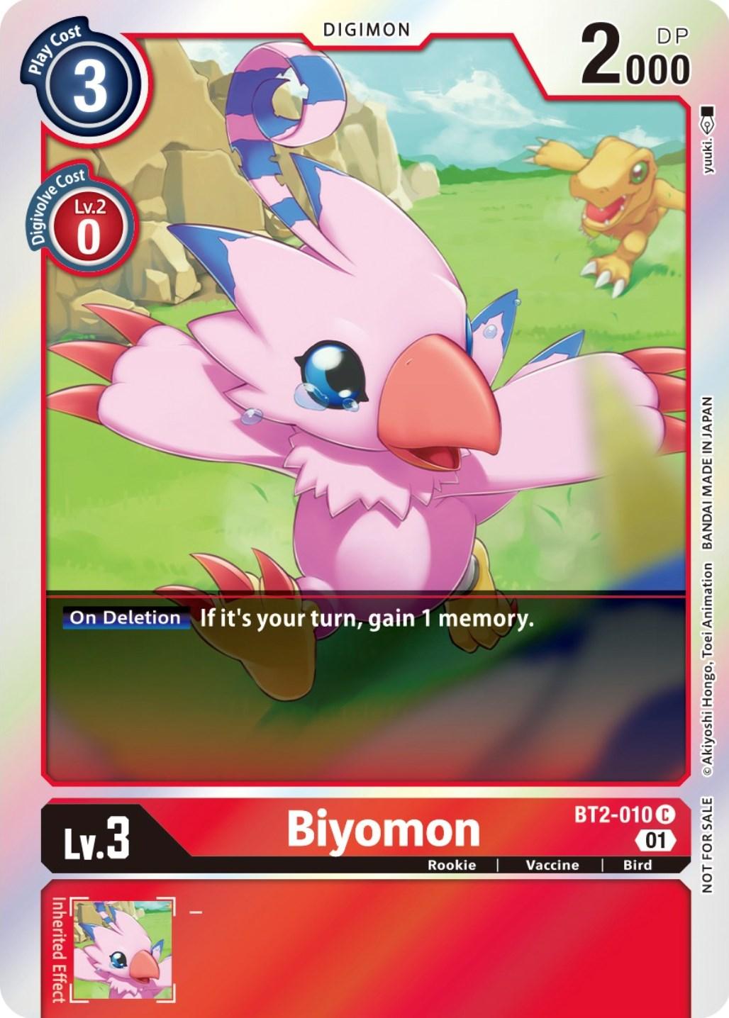 Bird, BT2-010, Digimon, Promo, Red, Release Special Booster Promos, Rookie, Vaccine Biyomon [BT2-010] (ST-11 Special Entry Pack) [Release Special Booster Promos] - Trading Card World