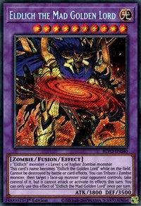 1st Edition, Blazing Vortex, Fusion/Effect Monster, Light, Secret Rare, Zombie Eldlich the Mad Golden Lord [BLVO-EN040] Secret Rare - Trading Card World