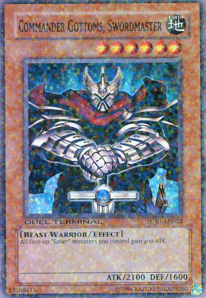 Beast-Warrior, Duel Terminal 1, Earth, Effect Monster, Limited, Super Rare Commander Gottoms, Swordmaster [DT01-EN022] Super Rare - Trading Card World