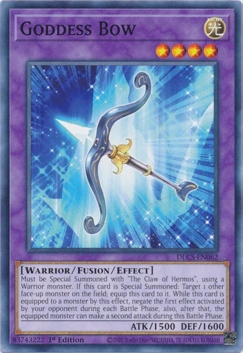 1st Edition, Common, Dragons of Legend: The Complete Series, Fusion/Effect Monster, Light, Warrior Goddess Bow [DLCS-EN062] Common - Trading Card World