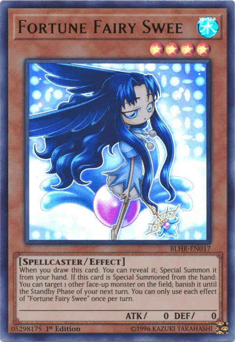 1st Edition, Battles of Legend: Hero's Revenge, Effect Monster, Spellcaster, Ultra Rare, Water Fortune Fairy Swee [BLHR-EN017] Ultra Rare - Trading Card World