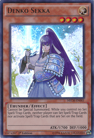 1st Edition, Effect Monster, Light, The New Challengers, Thunder, Ultra Rare, Unlimited Denko Sekka [NECH-EN041] Ultra Rare - Trading Card World