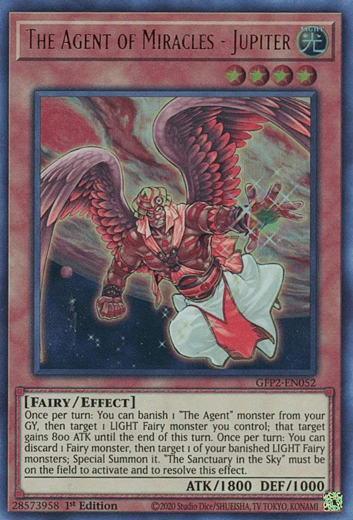 1st Edition, Effect Monster, Fairy, Ghosts From the Past: The 2nd Haunting, Light, Ultra Rare The Agent of Miracles - Jupiter [GFP2-EN052] Ultra Rare - Trading Card World