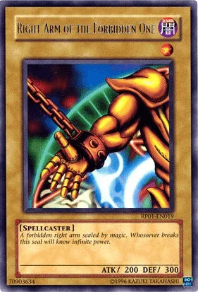 Dark, Normal Monster, Rare, Retro Pack 1, Spellcaster, Unlimited Right Arm of the Forbidden One [RP01-EN019] Rare - Trading Card World