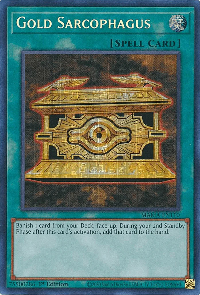 1st Edition, Magnificent Mavens, Normal Spell, Spell, Ultra Pharaoh's Rare Gold Sarcophagus [MAMA-EN110] Ultra Pharaoh's Rare - Trading Card World