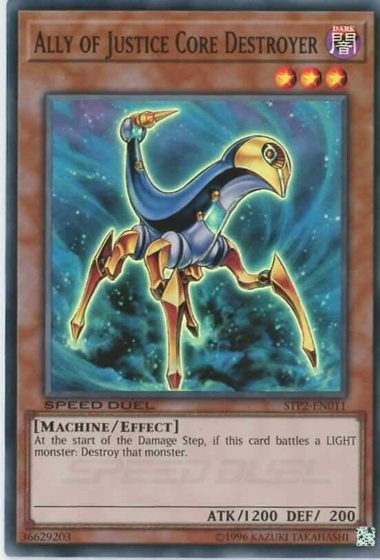 Dark, Effect Monster, Machine, Speed Duel: Tournament Pack 2, Super Rare, Unlimited Ally of Justice Core Destroyer [STP2-EN011] Super Rare - Trading Card World