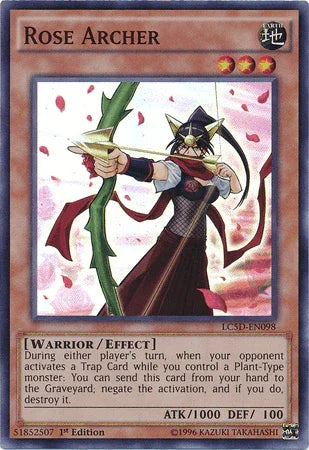 1st Edition, Earth, Effect Monster, Legendary Collection 5D's, Super Rare, Warrior Rose Archer [LC5D-EN098] Super Rare - Trading Card World