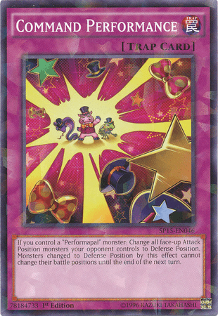 1st Edition, Normal Trap, Shatterfoil Rare, Star Pack ARC-V, Trap Command Performance [SP15-EN046] Shatterfoil Rare - Trading Card World