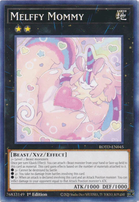 1st Edition, Beast, Common, Earth, Rise of the Duelist, Xyz/Effect Monster Melffy Mommy [ROTD-EN045] Common - Trading Card World