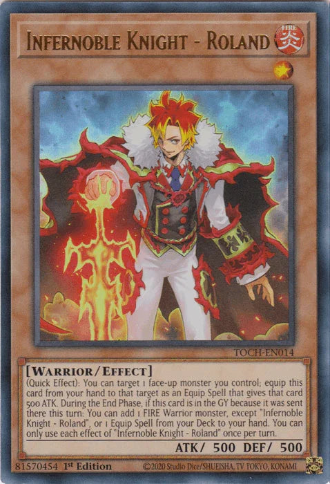 1st Edition, Effect Monster, Fire, Toon Chaos, Ultra Rare, Unlimited, Warrior Infernoble Knight - Roland [TOCH-EN014] Ultra Rare - Trading Card World