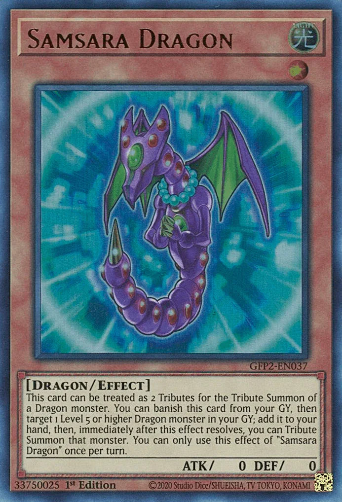 1st Edition, Dragon, Effect Monster, Ghosts From the Past: The 2nd Haunting, Light, Ultra Rare Samsara Dragon [GFP2-EN037] Ultra Rare - Trading Card World