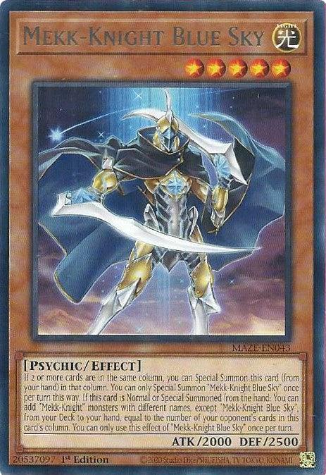 1st Edition, Effect Monster, Light, Maze of Memories, Psychic, Rare Mekk-Knight Blue Sky [MAZE-EN043] Rare - Trading Card World