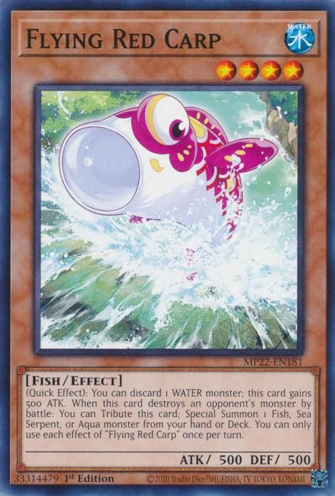 1st Edition, 2022 Tin of the Pharaoh's Gods, Common, Effect Monster, Fish, Water Flying Red Carp [MP22-EN181] Common - Trading Card World
