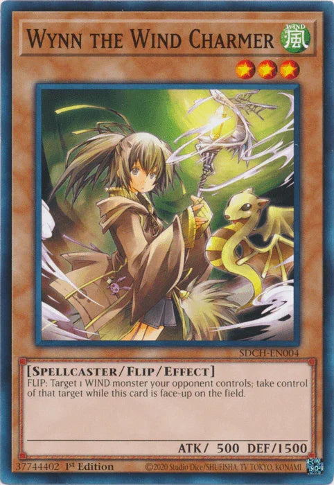 1st Edition, Common, Flip/Effect Monster, Spellcaster, Structure Deck: Spirit Charmers, Wind Wynn the Wind Charmer [SDCH-EN004] Common - Trading Card World