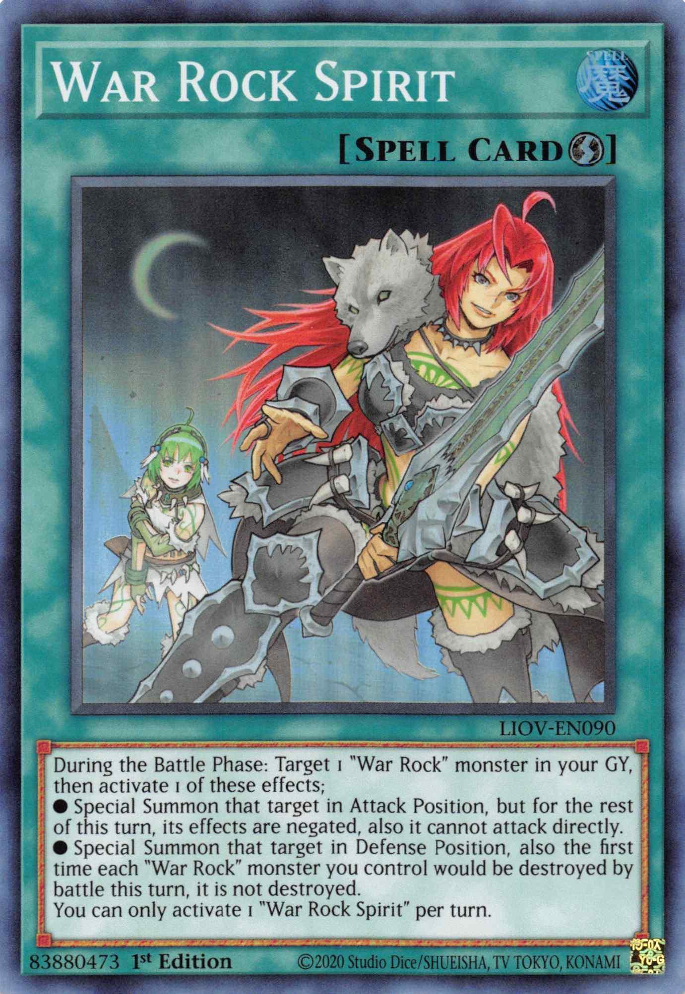 1st Edition, Lightning Overdrive, Quick-Play Spell, Spell, Super Rare War Rock Spirit [LIOV-EN090] Super Rare - Trading Card World