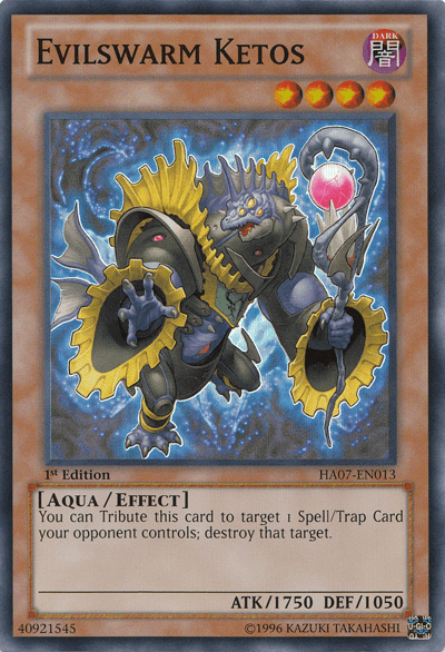 1st Edition, Aqua, Dark, Effect Monster, Hidden Arsenal 7: Knight of Stars, Super Rare, Unlimited Evilswarm Ketos [HA07-EN013] Super Rare - Trading Card World