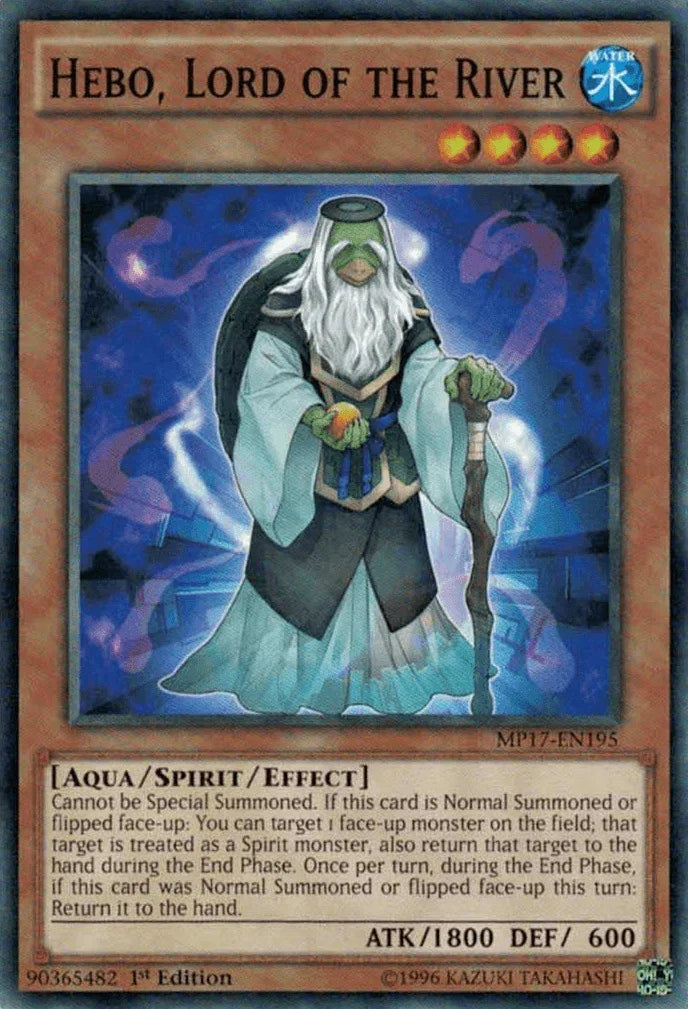 1st Edition, 2017 Mega-Tins Mega Pack, Aqua, Common, Spirit/Effect Monster, Water Hebo, Lord of the River [MP17-EN195] Common - Trading Card World