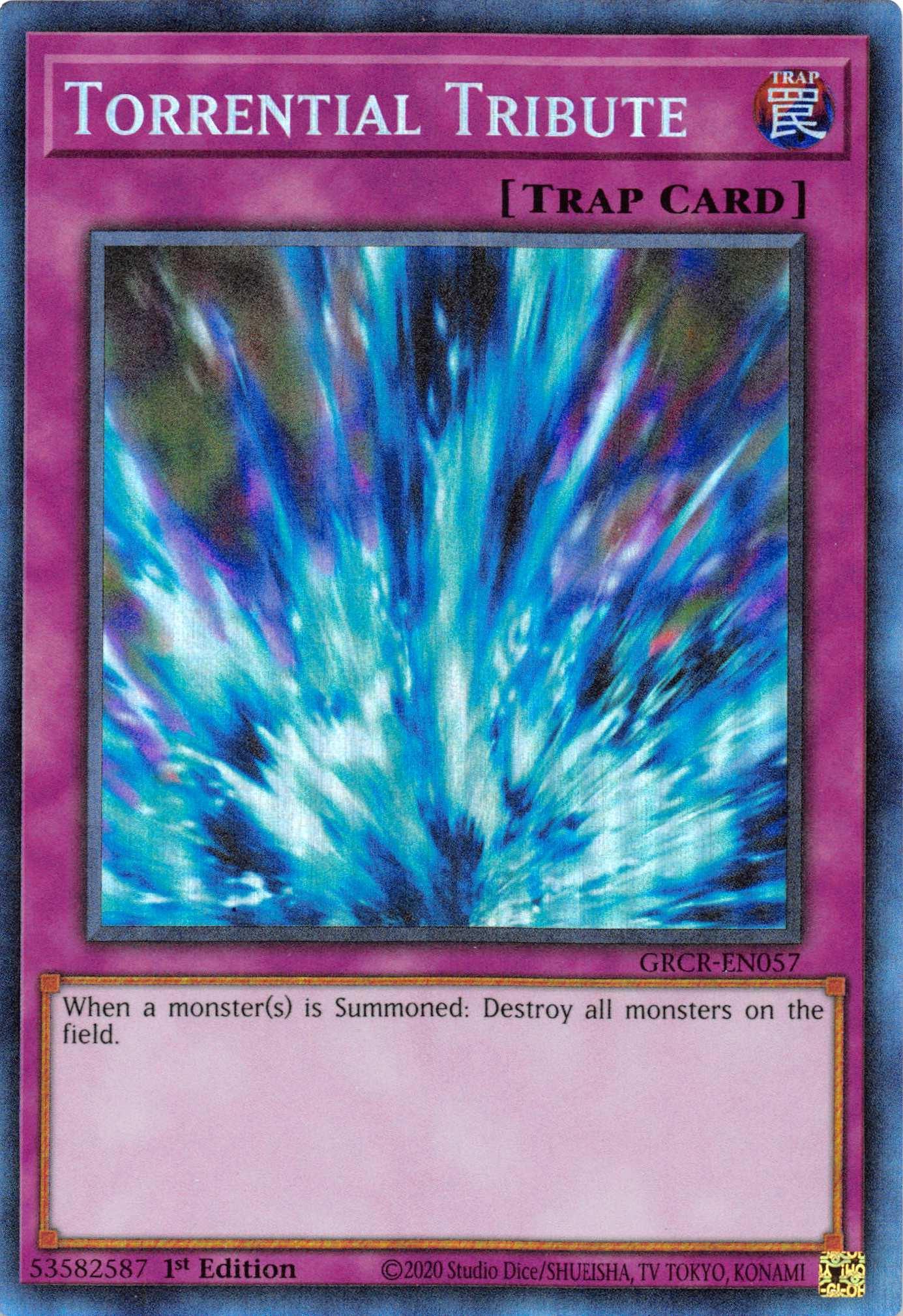 1st Edition, Collector's Rare, Normal Trap, The Grand Creators, Trap Torrential Tribute [GRCR-EN057] Collector's Rare - Trading Card World