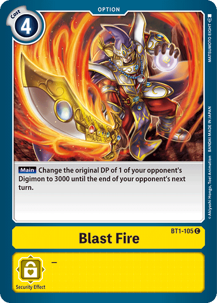 BT1-105, Common, Option, Release Special Booster Ver.1.0, Yellow Blast Fire [BT1-105] [Release Special Booster Ver.1.0] - Trading Card World