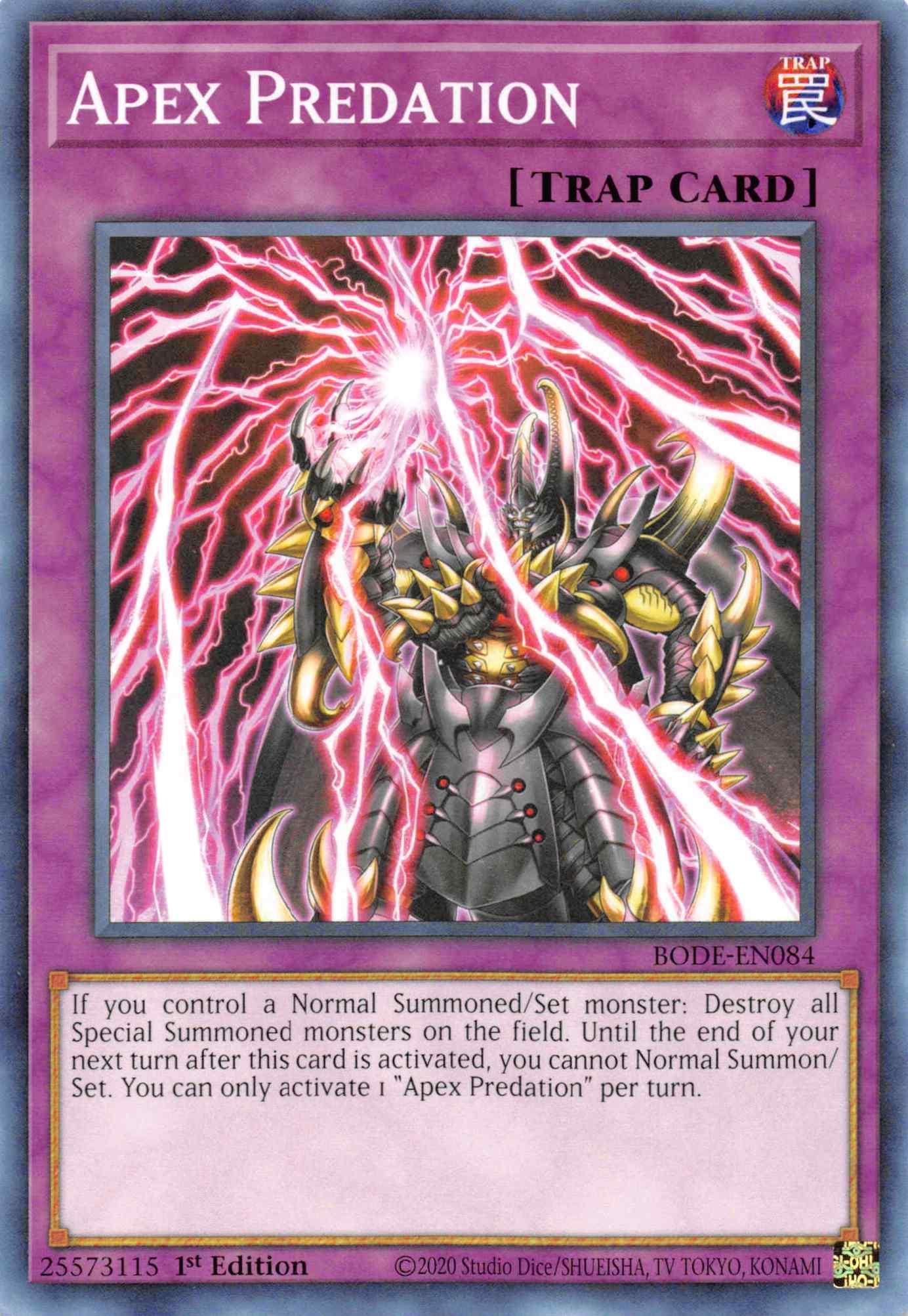 1st Edition, Burst of Destiny, Common, Normal Trap, Trap Apex Predation [BODE-EN084] Common - Trading Card World
