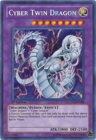 1st Edition, Fusion/Effect Monster, Legendary Collection 2, Light, Machine, Secret Rare, Unlimited Cyber Twin Dragon [LCGX-EN180] Secret Rare - Trading Card World