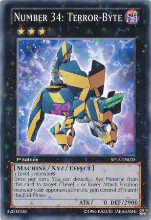 1st Edition, Dark, Machine, Star Pack 2013, Starfoil Rare, Unlimited, Xyz/Effect Monster Number 34: Terror-Byte [SP13-EN025] Starfoil Rare - Trading Card World