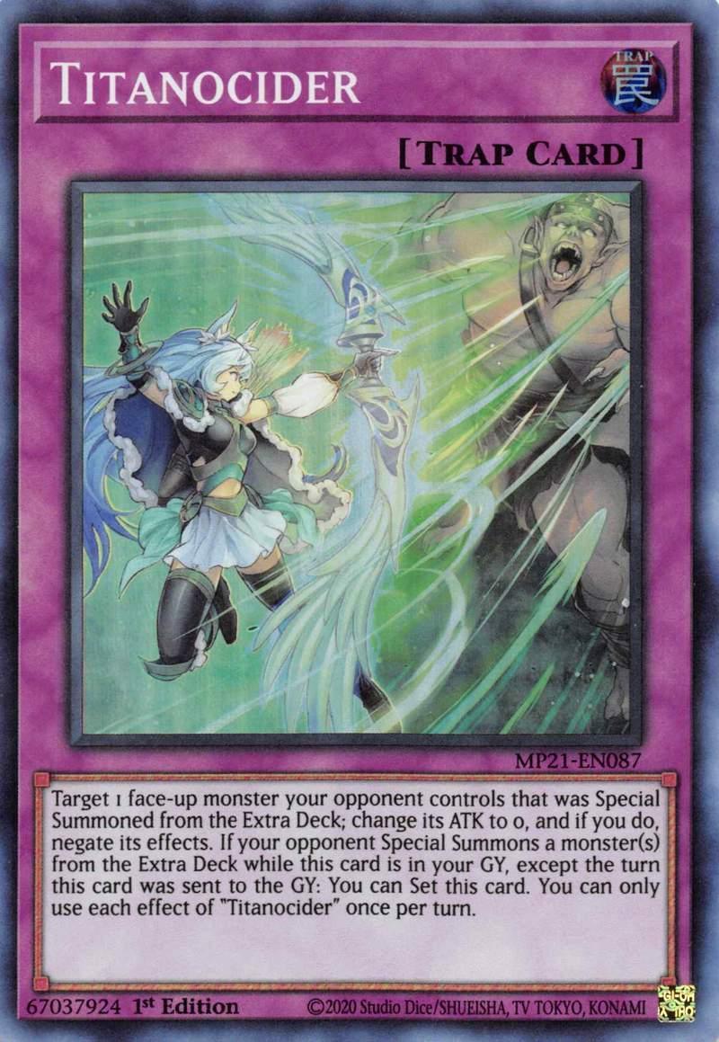 1st Edition, 2021 Tin of Ancient Battles, Normal Trap, Super Rare, Trap Titanocider [MP21-EN087] Super Rare - Trading Card World