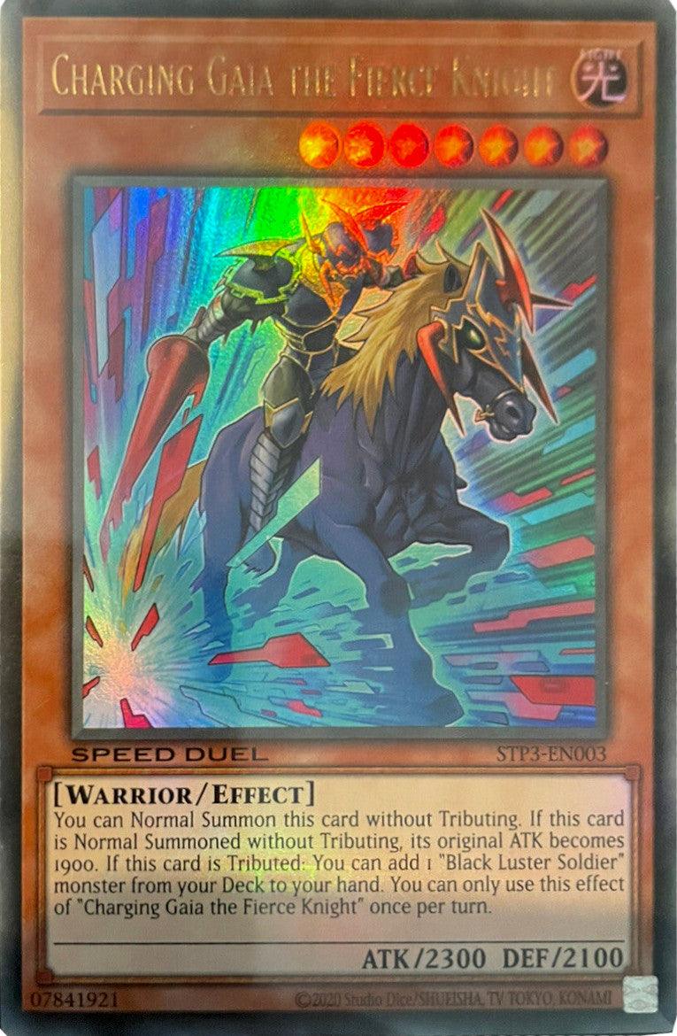 Effect Monster, Light, Speed Duel: Tournament Pack 3, Ultra Rare, Unlimited, Warrior Charging Gaia the Fierce Knight [STP3-EN003] Ultra Rare - Trading Card World