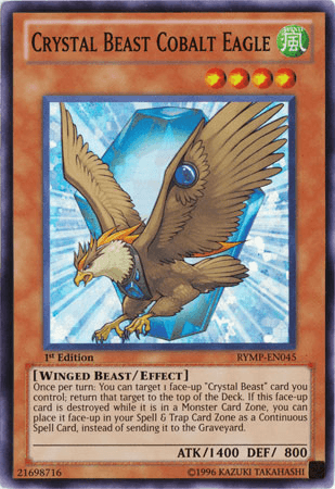 1st Edition, Effect Monster, Ra Yellow Mega Pack, Super Rare, Unlimited, Wind, Winged Beast Crystal Beast Cobalt Eagle [RYMP-EN045] Super Rare - Trading Card World