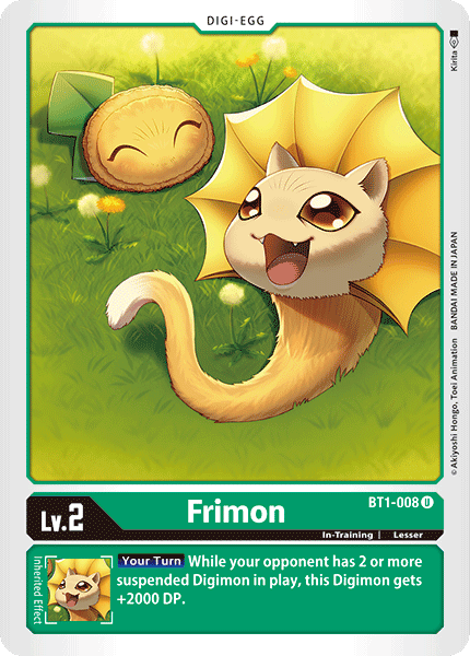 BT1-008, Digi-Egg, Green, In-Training, Lesser, Release Special Booster Ver.1.0, Uncommon Frimon [BT1-008] [Release Special Booster Ver.1.0] - Trading Card World