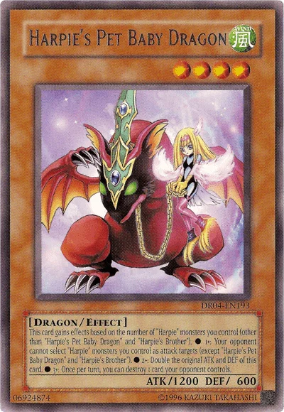 Dark Revelation Volume 4, Dragon, Effect Monster, Rare, Unlimited, Wind Harpie's Pet Baby Dragon [DR04-EN193] Rare - Trading Card World