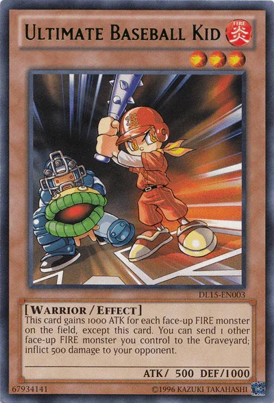 Duelist League Promo, Effect Monster, Fire, Rare, Unlimited, Warrior Ultimate Baseball Kid (Green) [DL15-EN003] Rare - Trading Card World