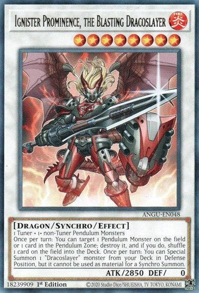 1st Edition, Ancient Guardians, Dragon, Effect Monster, Fire, Rare Ignister Prominence, the Blasting Dracoslayer (Rare) [ANGU-EN048] Rare - Trading Card World