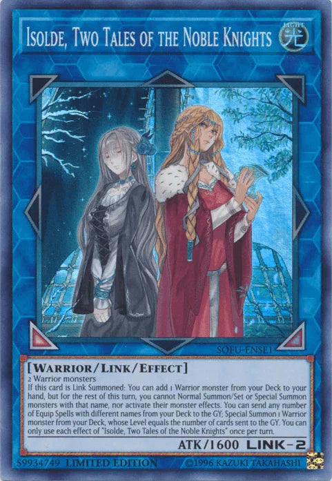 Light, Limited, Link/Effect Monster, Soul Fusion, Super Rare, Warrior Isolde, Two Tales of the Noble Knights [SOFU-ENSE1] Super Rare - Trading Card World