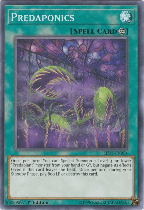 1st Edition, Common, Continuous Spell, Legendary Duelists: Immortal Destiny, Spell Predaponics [LED5-EN054] Common - Trading Card World