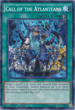 1st Edition, Battle Pack 3: Monster League, Quick Play Spell, Shatterfoil Rare, Spell Call of the Atlanteans [BP03-EN178] Shatterfoil Rare - Trading Card World