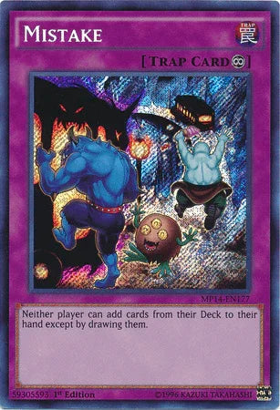 1st Edition, 2014 Mega-Tins Mega Pack, Normal Trap, Secret Rare, Trap Mistake [MP14-EN177] Secret Rare - Trading Card World