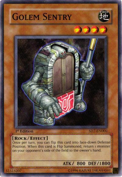 1st Edition, Common, Earth, Effect Monster, Rock, Structure Deck: Invincible Fortress, Unlimited Golem Sentry [SD7-EN008] Common - Trading Card World