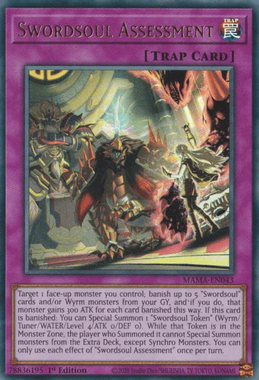 1st Edition, Magnificent Mavens, Normal Spell, Trap, Ultra Rare Swordsoul Assessment [MAMA-EN043] Ultra Rare - Trading Card World