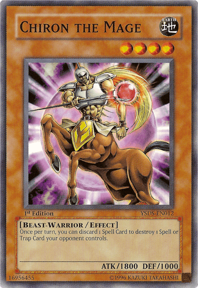 1st Edition, Beast-Warrior, Common, Earth, Effect Monster, Starter Deck: Syrus Truesdale, Unlimited Chiron the Mage [YSDS-EN012] Common - Trading Card World