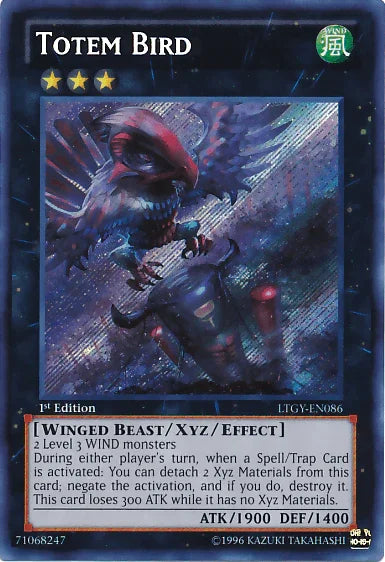 1st Edition, Lord of the Tachyon Galaxy, Secret Rare, Unlimited, Wind, Winged Beast, Xyz/Effect Monster Totem Bird [LTGY-EN086] Secret Rare - Trading Card World