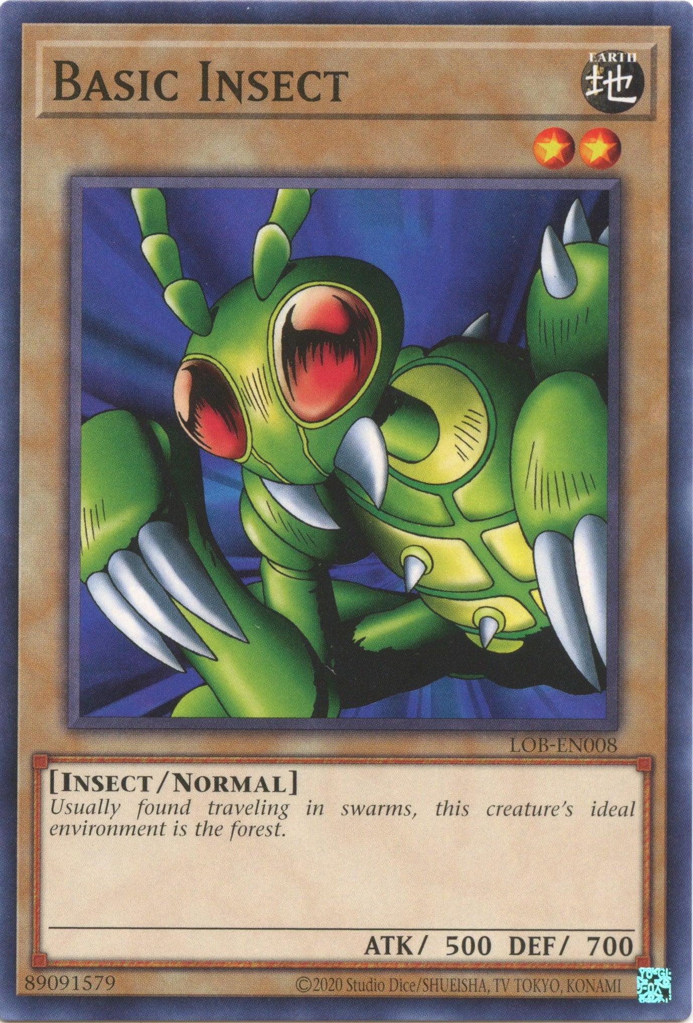 Common, Earth, Insect, Legend of Blue Eyes White Dragon (25th Anniversary Edition), Normal Monster, Unlimited Basic Insect (25th Anniversary) [LOB-EN008] Common - Trading Card World
