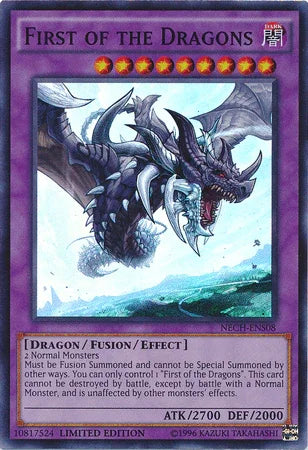 Dark, Dragon, Fusion/Effect Monster, Limited, Super Rare, The New Challengers First of the Dragons (SE) [NECH-ENS08] Super Rare - Trading Card World