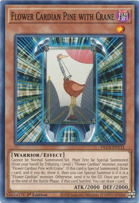 1st Edition, Common, Dark, Dragons of Legend: The Complete Series, Effect Monster, Warrior Flower Cardian Pine with Crane [DLCS-EN131] Common - Trading Card World