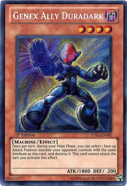 1st Edition, Dark, Effect Monster, Machine, Secret Rare, Starstrike Blast Genex Ally Duradark [STBL-EN095] Secret Rare - Trading Card World
